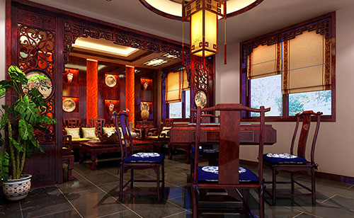 茂县古典中式风格茶楼包间设计装修效果图